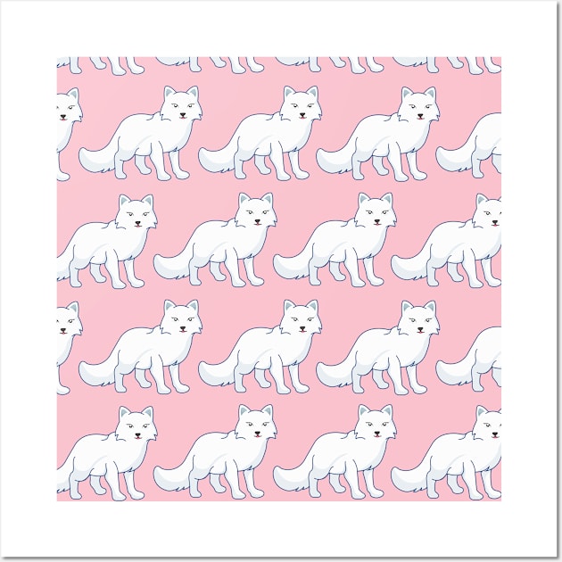 Multi Pattern Arctic Fox Cute Fluffy Adorable Wild Animal Wall Art by Mellowdellow